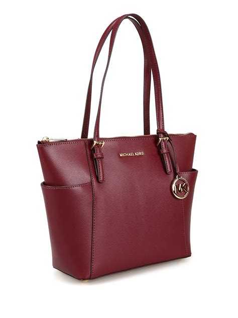 michael kors jet set shopper in bordeaux|michael kors jet set.